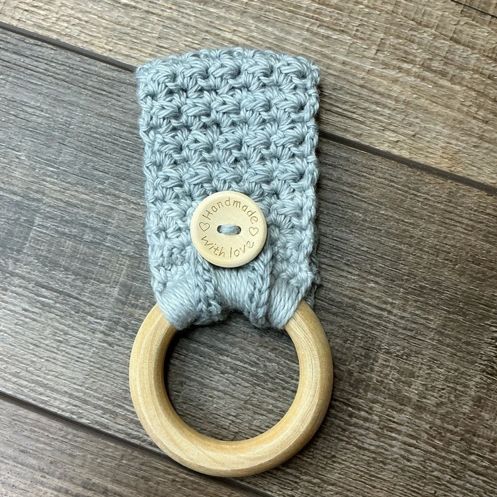 Kitchen Tea Hand Towel Holder Topper Cotton Wood Handcrafted Handmade‎ Crochet